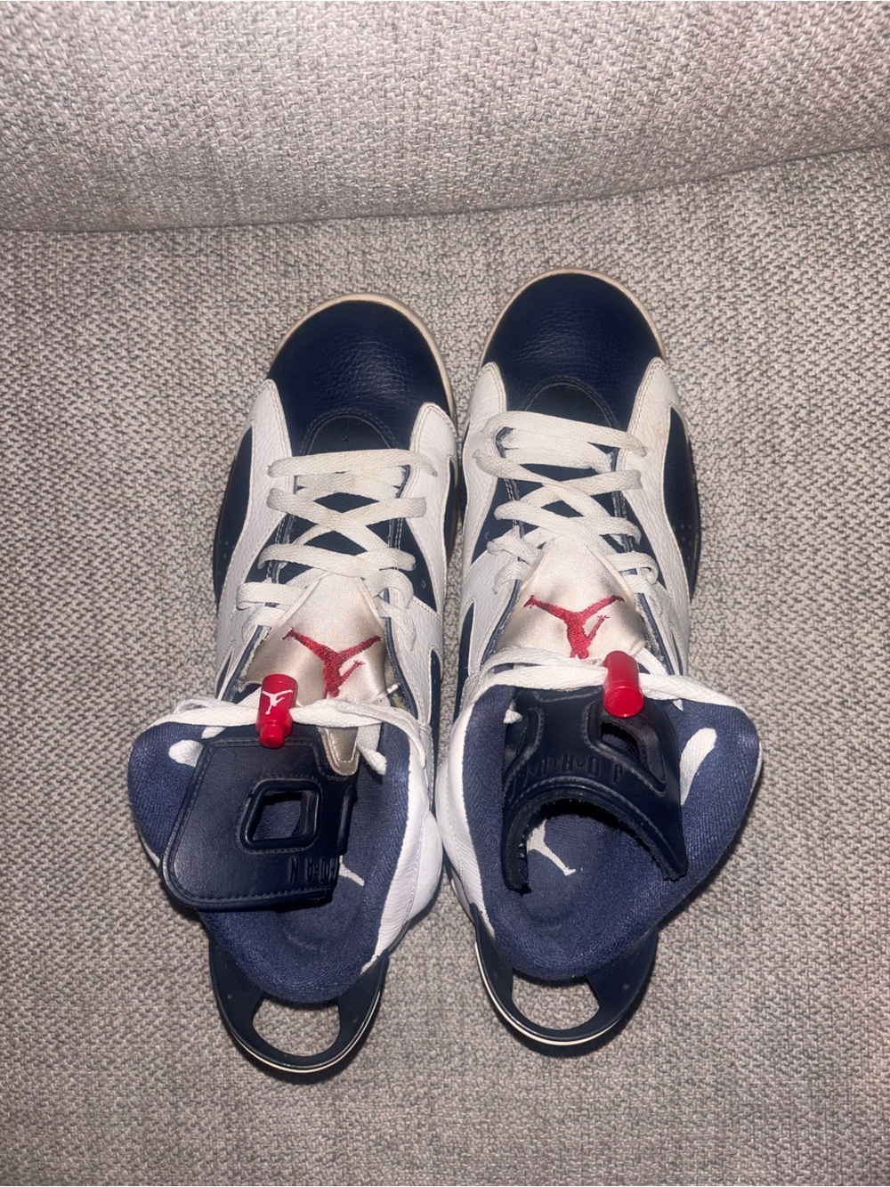 Jordan mens Navy, White & Red High-Top Sneakers men’s size 10 - Picture 5 of 12